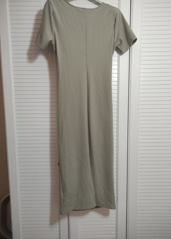 yeşil Kısa Kollu Hamile Midi Elbise - Görsel 2