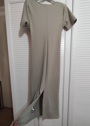 yeşil Kısa Kollu Hamile Midi Elbise - Görsel 4