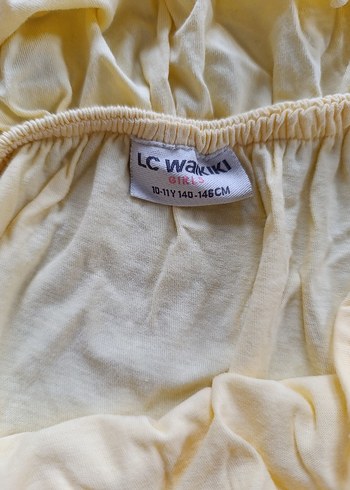 Kız Çocuk Sarı Nakışlı Volanlı tişört - Görsel 2