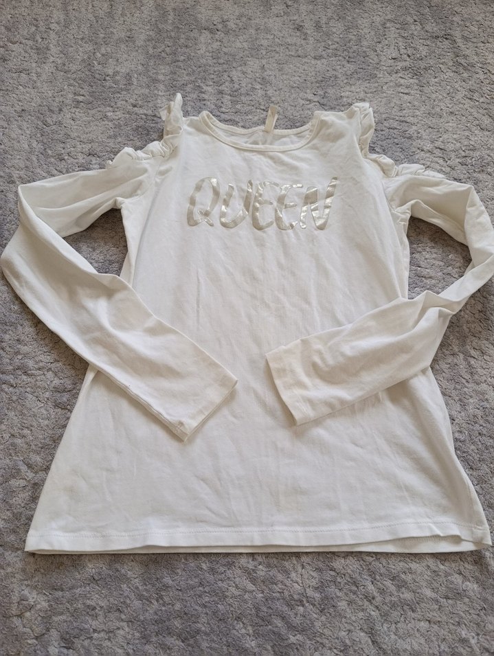 Kız Çocuk Beyaz Uzun Kollu Tişört - Görsel 2