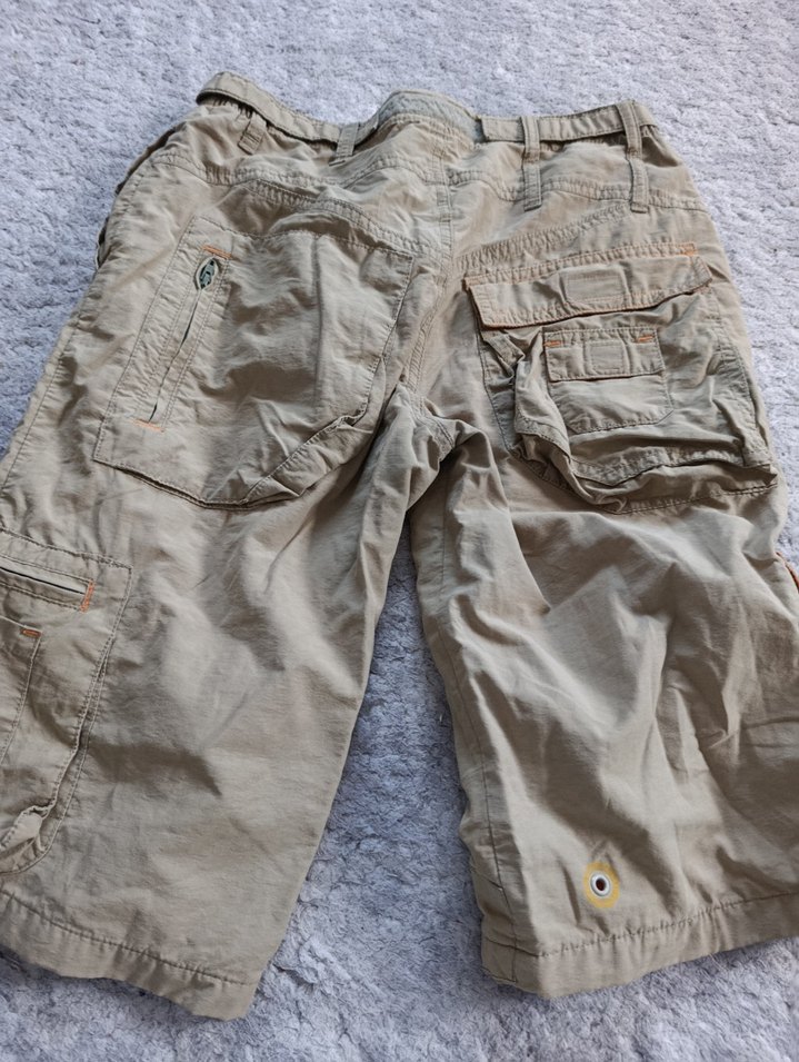 Bej Keten Erkek Midi Şort - Görsel 4