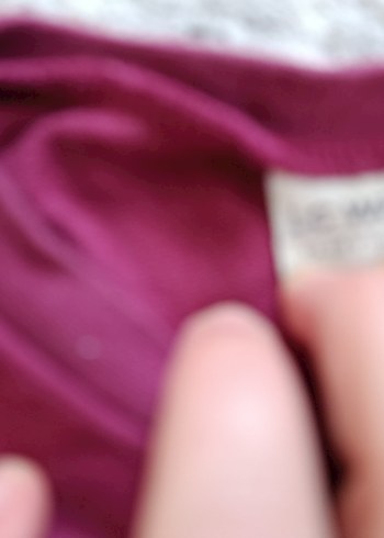 Bordo Kız Çocuk Uzun Kollu Keten Tişört - Görsel 3