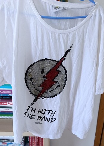 Beyaz Rock Punk Payetli Tişörtü - Görsel 3