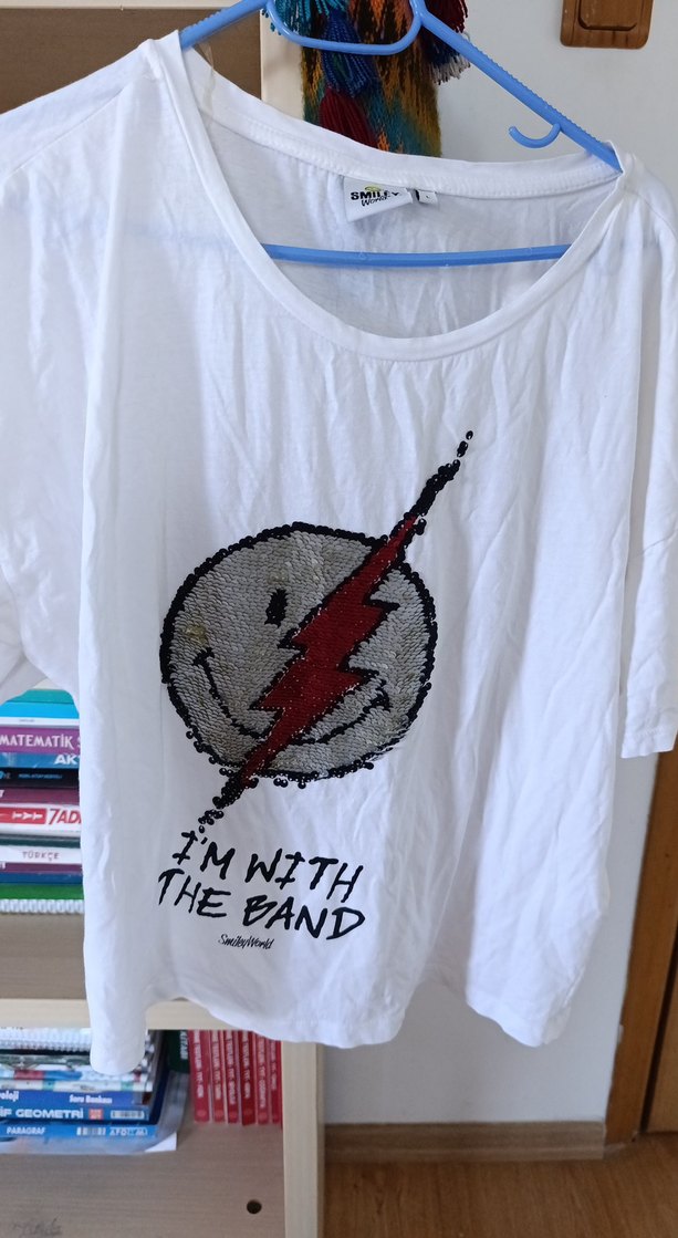 Beyaz Rock Punk Payetli Tişörtü - Görsel 3