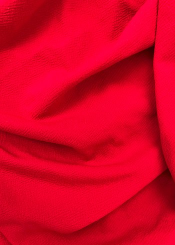 Kırmızı Drapeli Straplez Uzun Kadın Elbise - Görsel 3