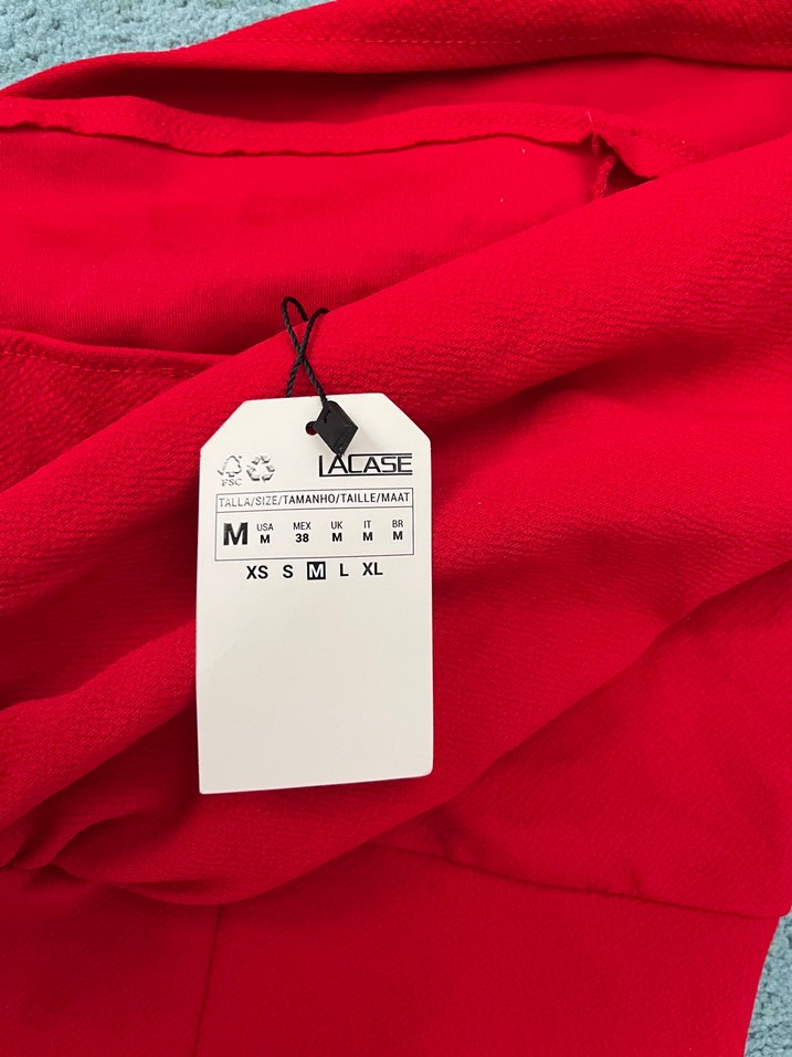 Kırmızı Drapeli Straplez Uzun Kadın Elbise - Görsel 5