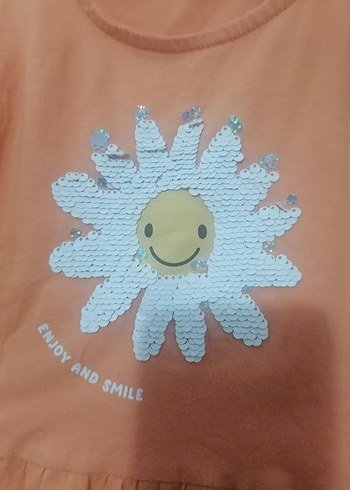 Kız Çocuk turuncu Kolsuz Fırfırlı Elbise - Görsel 2