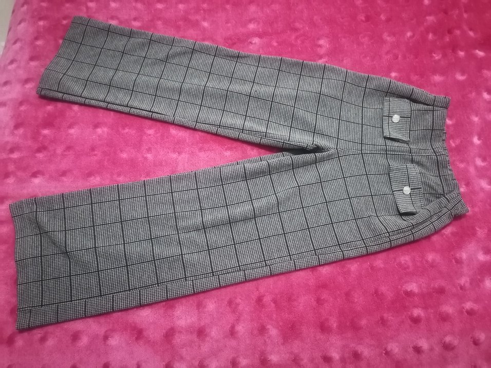 Düğmeli Gri Ekose çocuk Pantolon - Görsel 2