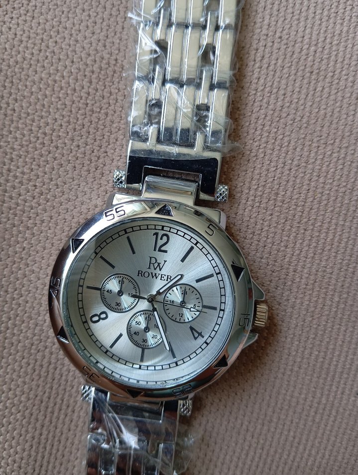 Beyaz Kadranlı Gri Metal Kordonlu erkek Saat - Görsel 2