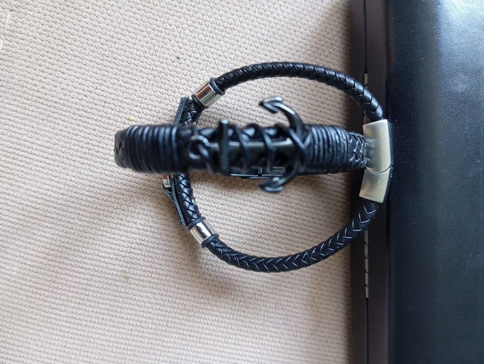 Siyah Erkek Biker Minimalist Bileklik 2 adet - Görsel 2