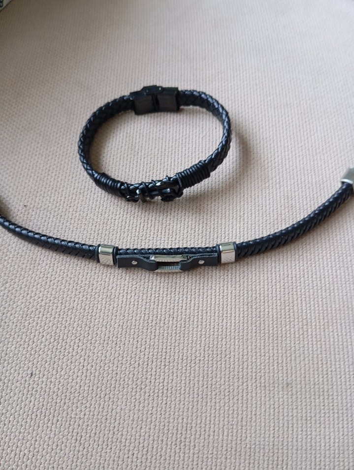 Siyah Erkek Biker Minimalist Bileklik 2 adet - Görsel 5