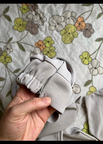 V Yaka Kolsuz Midi Keten Tulum - Görsel 3