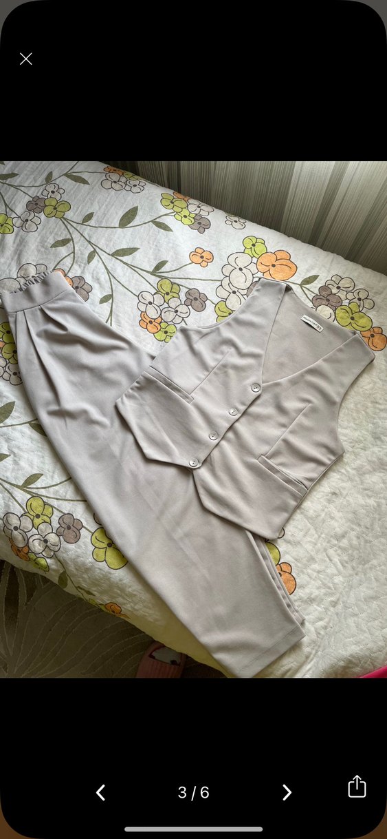 V Yaka Kolsuz Midi Keten Tulum - Görsel 5