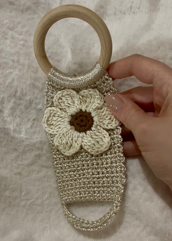 Krem Renkli Çiçekli Havlu Askısı - Görsel 2