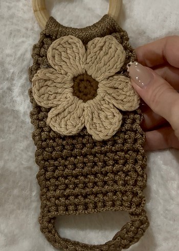 Bej Renkli Örgü Havlu Askısı - Görsel 5