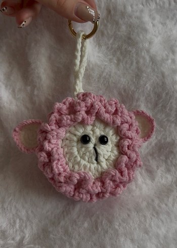 Pembe Peluş Örgü AirPods Kılıfı Çanta Aksesuarı - Görsel 2