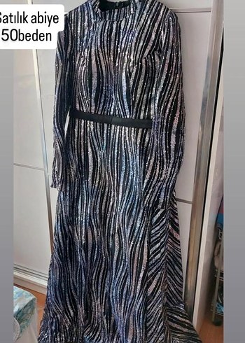 Zebra Desenli Uzun Pilili Abiye Elbise(pazarlık payı var)