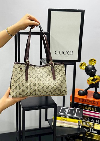 Gucci Gucci Bej Baskılı Deri Kadın Çanta