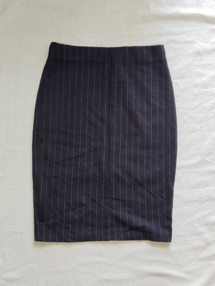 Cizgili Slim Fit Kalem Etek - Görsel 2