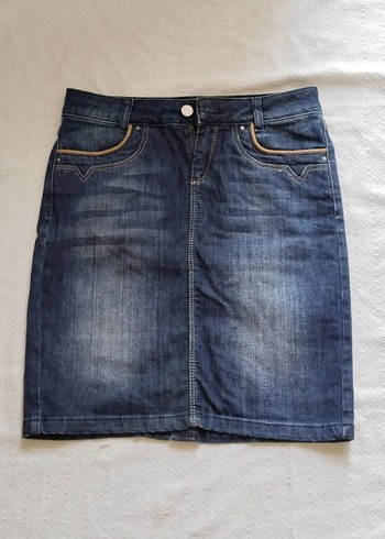 Mavi Vintage Kot Etek - Görsel 2