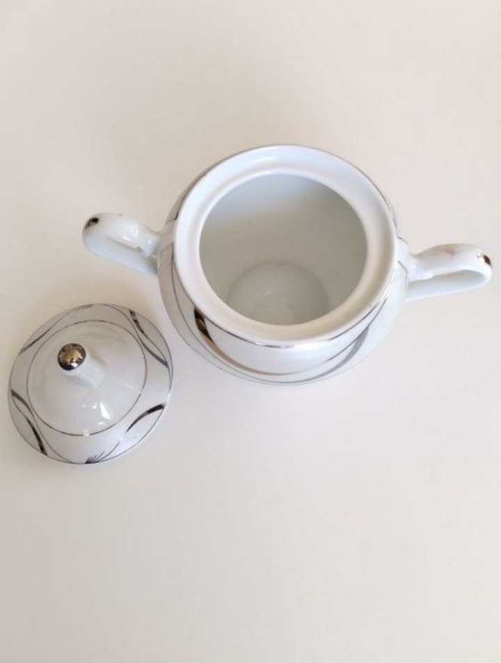 Parlak Beyaz Çift Kulplu Şekerlik - Görsel 3