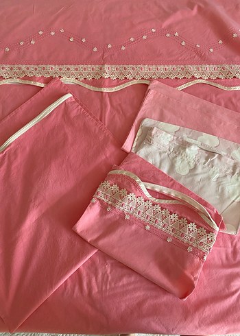 Pembe Nakışlı Çocuk Uyku Seti çocuk nevresim seti - Görsel 3