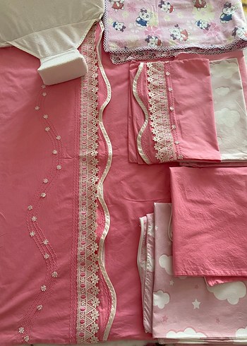 Pembe Nakışlı Çocuk Uyku Seti çocuk nevresim seti - Görsel 9