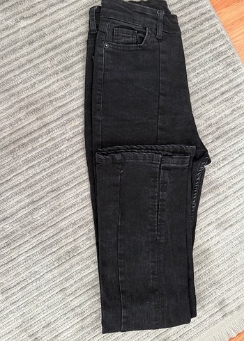 Diğer Siyah Kadın Normal Kesim Midi Denim Pantolon
