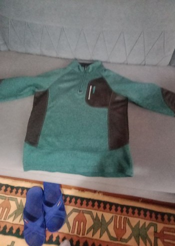 Gri Erkek Fermuarlı Polar Sweatshirt - Görsel 6