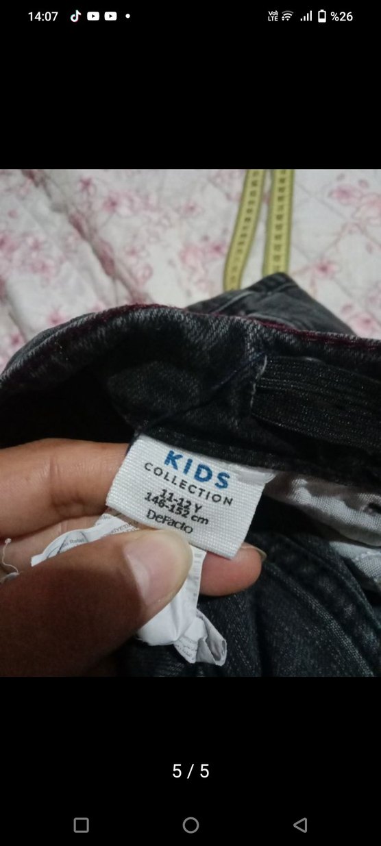 Gri Bol Kesim Midi Denim erkek çocuk Pantolon - Görsel 4