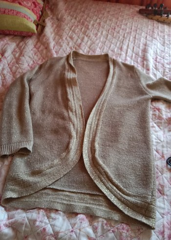 Bej Kadın Triko Hırka Midi Boy - Görsel 3