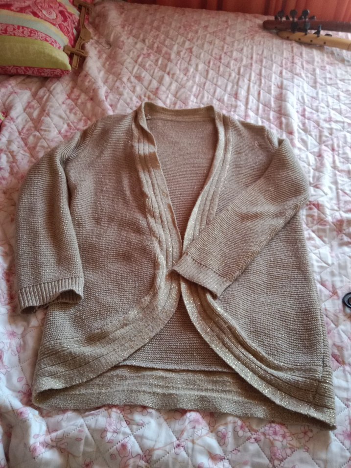 Bej Kadın Triko Hırka Midi Boy - Görsel 2