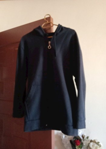 Siyah Kapüşonlu Fermuarlı Erkek Polar - Görsel 3