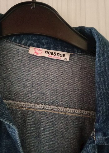 Düğmeli Mavi Kadın Denim Ceket - Görsel 4