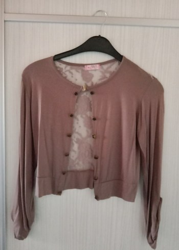 Düğmeli Mavi Kadın Denim Ceket - Görsel 3