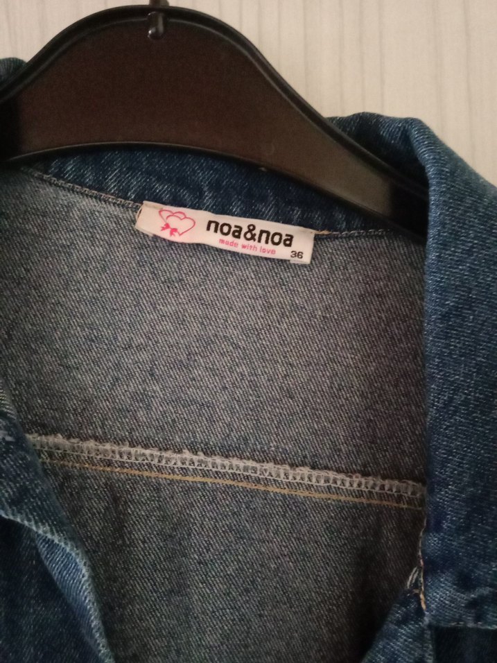 Düğmeli Mavi Kadın Denim Ceket - Görsel 4