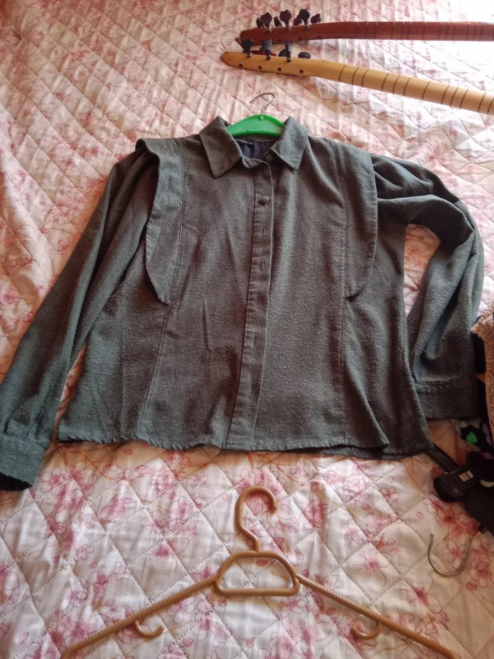 Düğmeli Gri Kadın Keten Ceket - Görsel 4