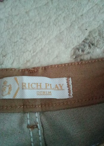 Bej Kadın keten Pantolon - Midi Boy, Rahat Kesim - Görsel 5