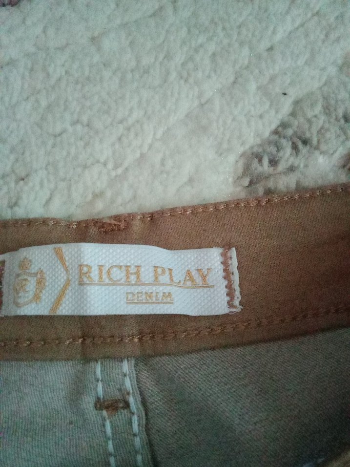 Bej Kadın keten  Pantolon - Midi Boy, Rahat Kesim - Görsel 5