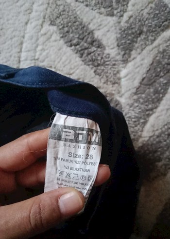 Lacivert Kadın Denim Kumaş Pantolon - Görsel 3