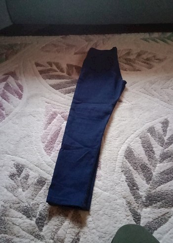 Lacivert Kadın Denim Kumaş Pantolon - Görsel 2