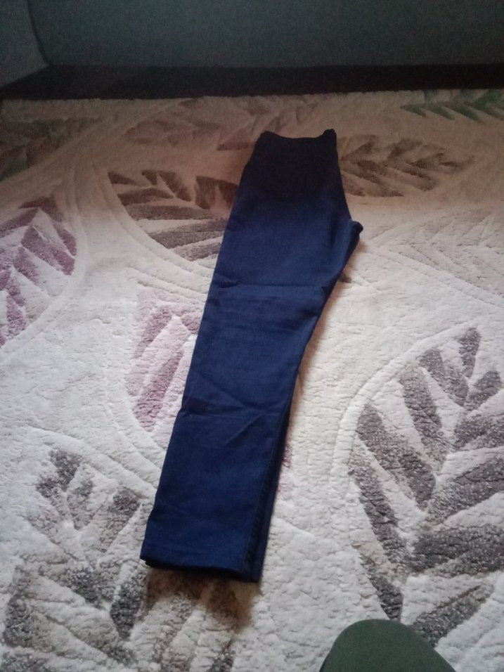 Lacivert Kadın Denim Kumaş Pantolon - Görsel 2