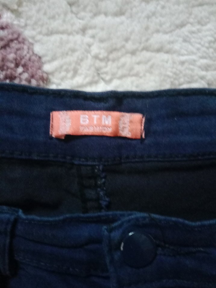 Lacivert Kadın Denim Kumaş Pantolon - Görsel 4