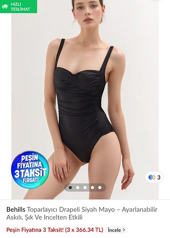 Siyah Strappy Minimalist Mayo - Görsel 3