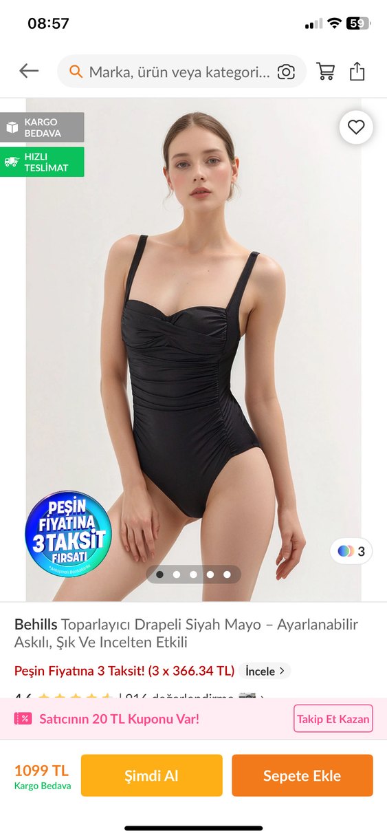 Siyah Strappy Minimalist Mayo - Görsel 3