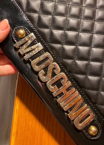 Beden Moschino Siyah Kareli Deri Kadın Çanta