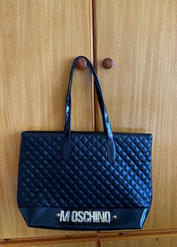 Moschino Siyah Kareli Deri Kadın Çanta