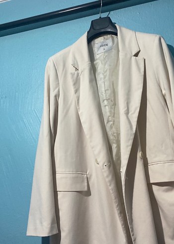 xl Beden Bej Midi Kadın Blazer Ceket