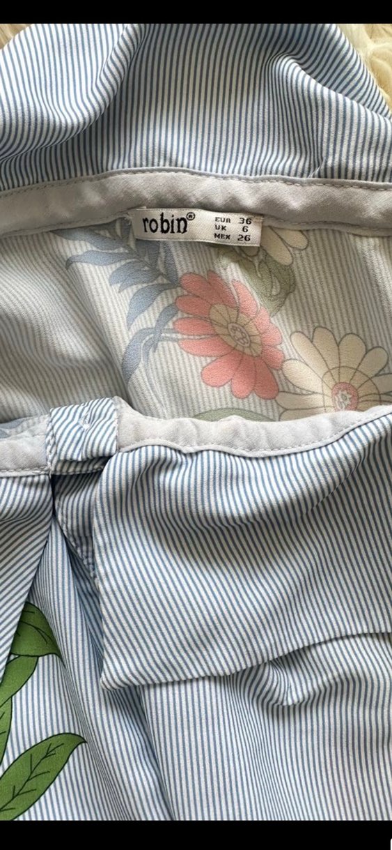 Çiçek Desenli Mavi Uzun tunik - Görsel 4