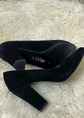 Siyah Süet Topuklu Kadın Stiletto - Görsel 4